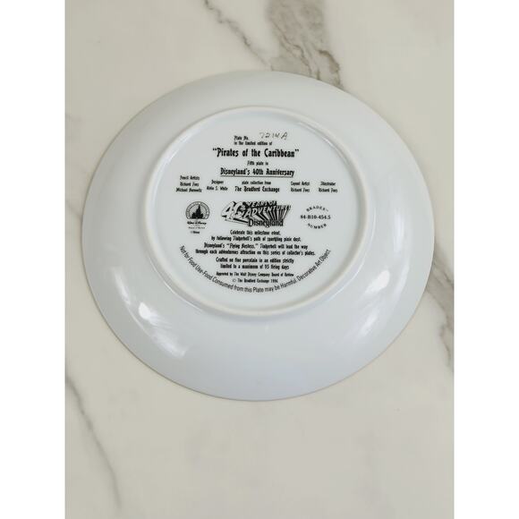 Disneyland Mickey Pirates Of The Caribbean Wall Decor Plate 8" Anniversary 1995 - Picture 11 of 13
